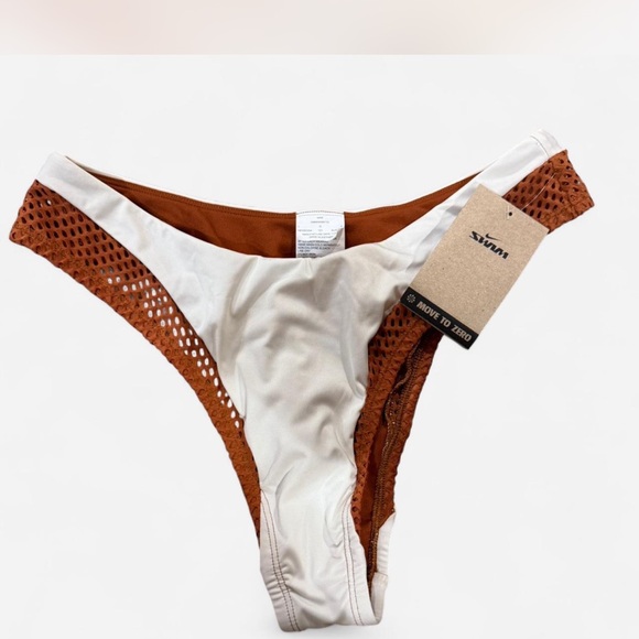 Nike swim Cream and Brown Bikini Bottom - Picture 1 of 4